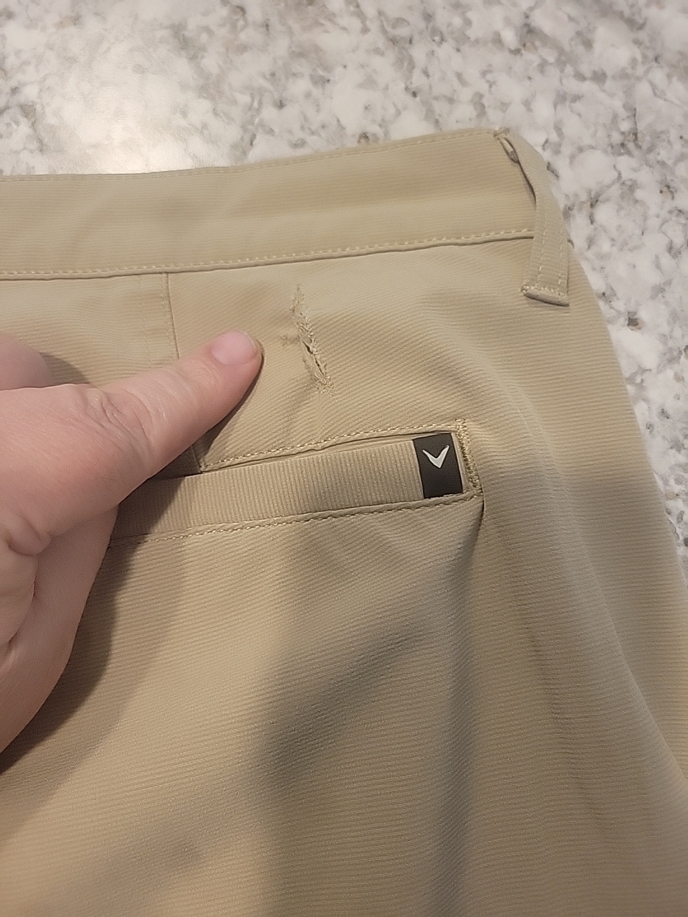Callaway Men's Khaki Flat-Front Performance Golf Shorts - Picture 3 of 11